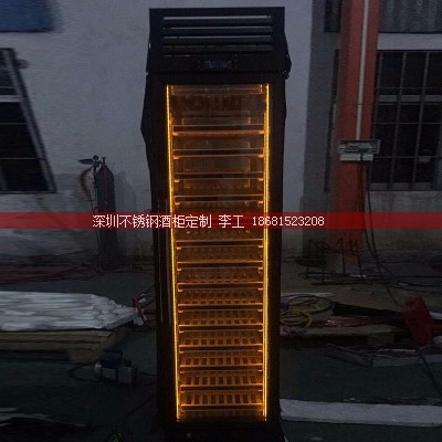 定制别墅单嵌入式开门不锈钢酒柜